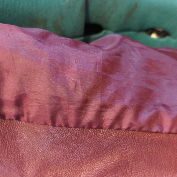 Burgundy Faux Leather Jacket - Picture 3 of 5